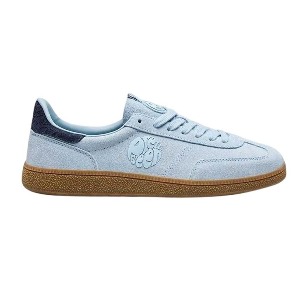 Pretty Green Mens Suede Sneakers / Powder Blue